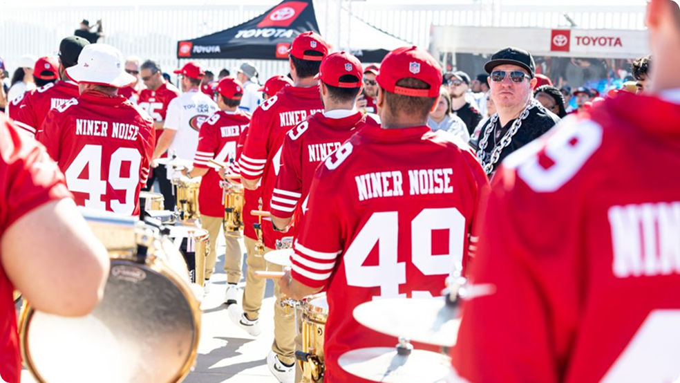 Niner Noise moving through the stadium